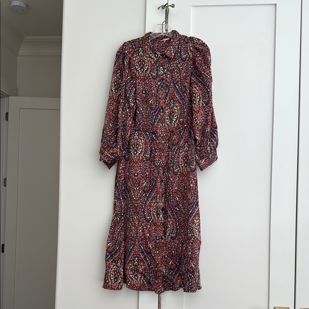 Esqualo Paisley Print Silk Dress